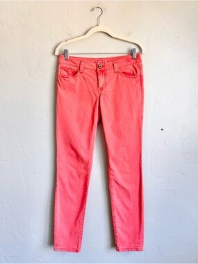 CAbi Women’s Coral Pink Summer Skinny Jeans Size 4 EUC